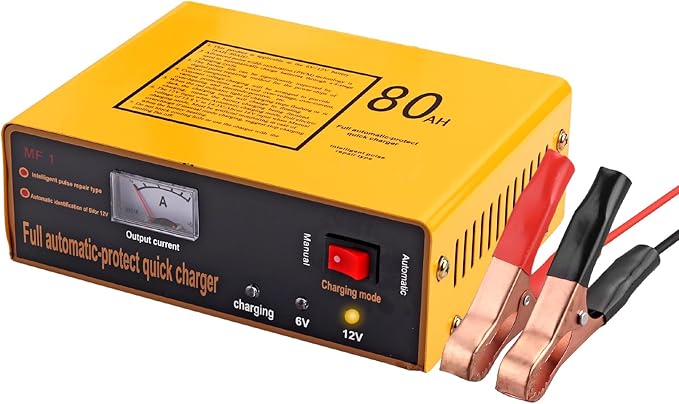6V 5A and12V 8.5A Car Battery Charger,Smart Battery Trickle Charger Maintainer 4 Charging Mode for Automotive Motorcycle Truck Boat Toy Car Lawn Mower Lead Acid Batteries (Yellow)