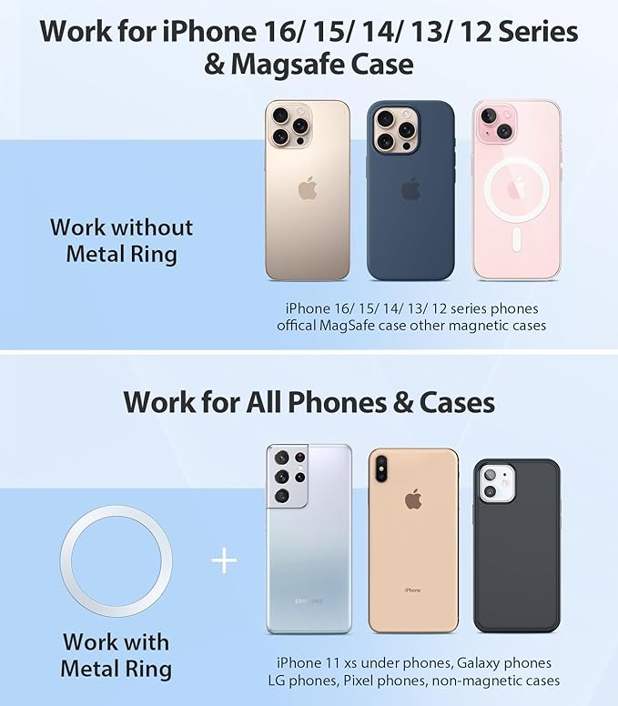 VICSEED for MagSafe Car Mount [Upgraded Strongest Magnet Power] Magnetic Phone Holder for Car Vent 360 Adjustable Magnetic Car Phone Holder Mount for iPhone 16 Pro Max 15 14 13 12 Plus Mini