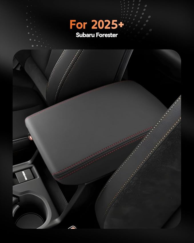 CDEFG for Subaru Forester 2025 Center Console Cover Armrest Box Cover for Forester (Premium, Sport, Limited, Touring Trims) 2025 Accessories Console Arm Rest Protector Red Line