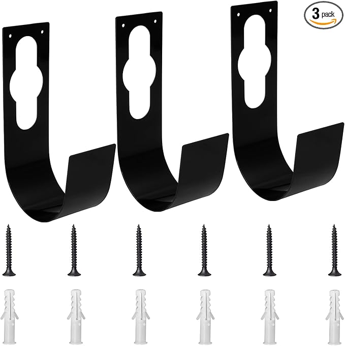 3Pcs Garden Hose Hanger Hook Carbon Steel Expandable Hose Holder Rack Wall Mounted Metal Faucet Hanger Hook for Garage Storage