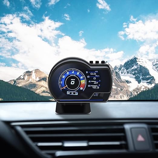 KAOLALI Car HUD Head Up Display, Car HUD Display for Digital OBD+GPS Dual System Smart Gauge Display MPH RPM Over Speeding Alarm for Most Cars After 2012
