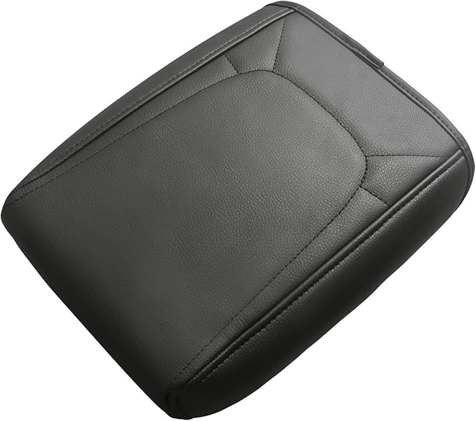 Muslogy Center Console Armrest Cover Compatible with Chevy Colorado/GMC Canyon 2023 2024 2025 ZR2 Z71 Trail Boss LT WT Elevation AT4 Denali AT4X Accessories Regular Thick(Black Stitching)