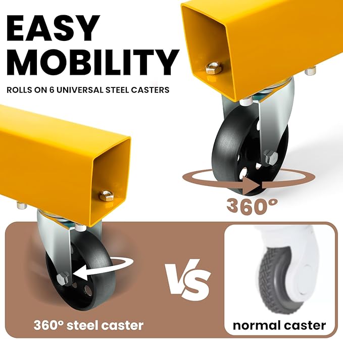 2 Ton Engine Hoist with Leveler 4409 LBS Folding Cherry Picker Engine Hoist, Heavy Duty Hydraulic Engine Crane with 8 Ton Hydraulic Pump and 6 Casters, Engine Hoist Lever for Engine Lifting Loading