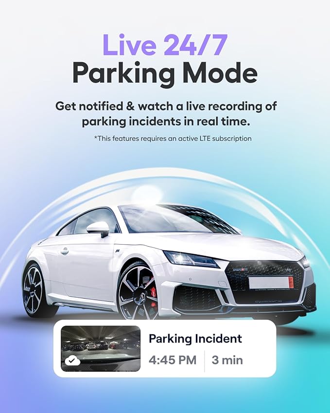 Nexar Beam2 Mini Dash Cam Car Camera 64GB Storage 24H Parking Mode Wide Angle FHD Lens Wireless Dash Camera for Cars Includes $25 OBD Hardwire Kit for Continuous Power