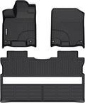 GINOWY-Floor Mats for Honda Ridgeline 2017-2023 2024 2025, TPE All Weather Protection Car Mats Custom Fit Ridgeline 2024 Floor Liners Anti-Slip Waterproof Automotive Accessories Black