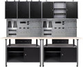 Garage Tool Storage Cabinet Workbench with Wood Top, for Factories Auto Repair Shops