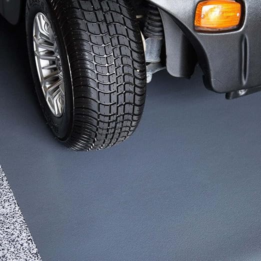 G-Floor Ceramic Texture Vinyl Garage Flooring Mat (7'6" x 17', Midnight Black) - Solid Polyvinyl Construction for Superior Garage Floor Protection