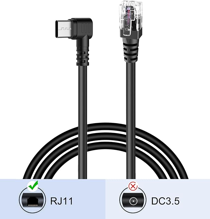 Radar Detector Cable, Type C to RJ11 Plug Cable,for Escort Radenso XP Uniden Beltronics Cobr Whistler Radar Detector,Replacement Power Cable for Radar Detectors
