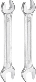 HARFINGTON 2pcs Double Open End Wrench 8mm x 10mm Metric 15 Degree Offset Angle Small Flat Head Wrench Galvanizing Open Ended Spanner for Automotive Repair Furniture Assembly