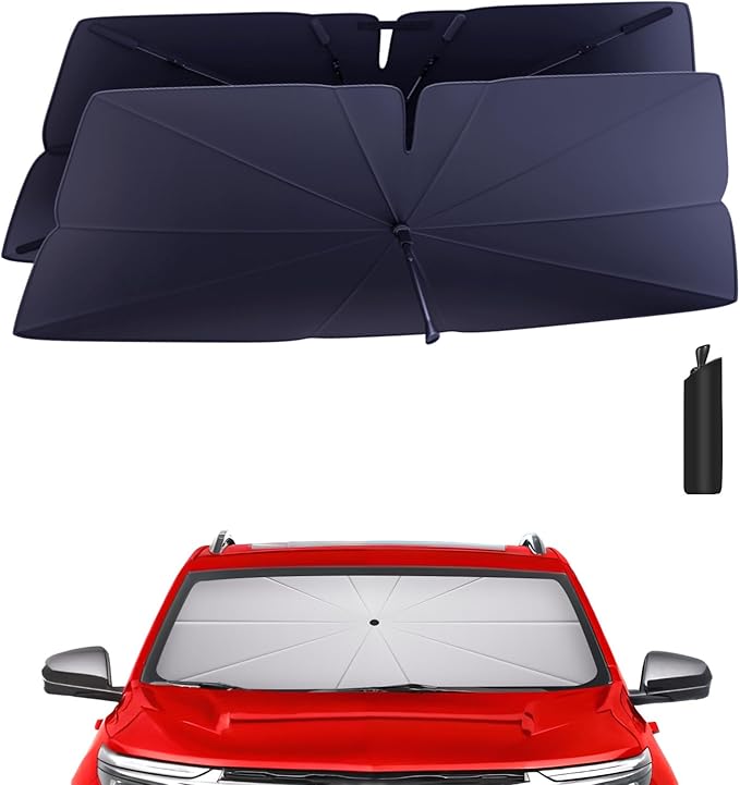 Windshield Sun Shade Umbrella: for Chevrolet Equinox-2018-2024 - Front Custom Car Window Shades - Double Thickened Foldable Chevrolet Equinox Sunshades Block UV Keep Cool