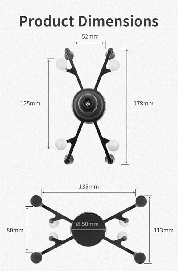 Strg Tablet Mount with Composite Double Socket Arm(Medium) for 6" Tablets, Tablet Holder Compatible with RAM B Size 1" Ball Mounts Components for Motorcycle Bike Car etc