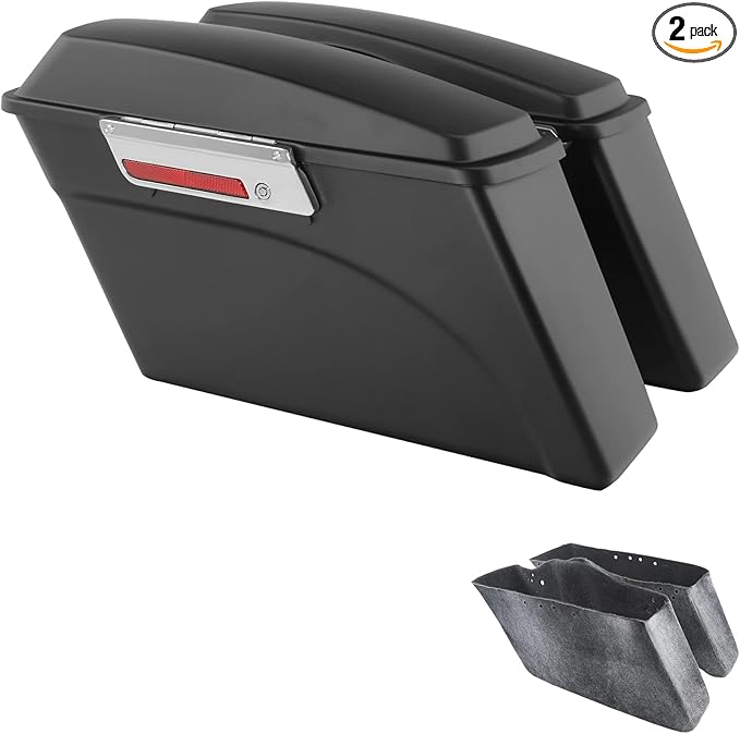 XFMT Motorcycle Saddlebags Matte Black Hard Saddle Bags Trunk For Harley Touring Road King Street Glide Road Glide Electra Glide Ultra Classic 1994-2013