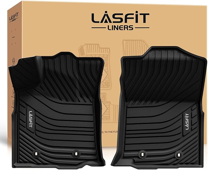 LASFIT Floor Mats for Toyota Tacoma 2016-2023 All Weather TPE Custom Floor Liner for Tacoma Car Mats Front 1 Row Mats, Black