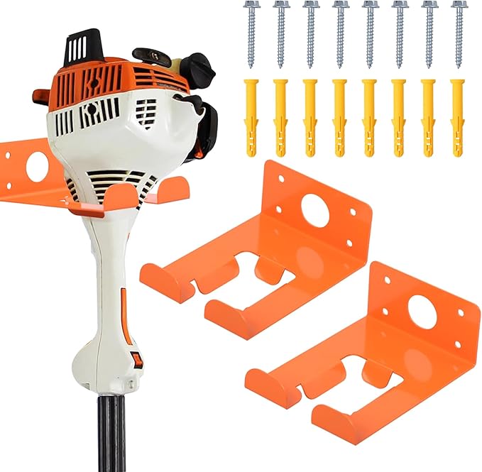 Weeding Machine Wall Mounted Hanger, Garage Organization Manager Storage shed Wall Rack, Suitable for Stihl Electric Tools, Hedge Trimmer, Lawn Mower, Garage Wall, Garden Trimmer Hanger (2-Piece Set)