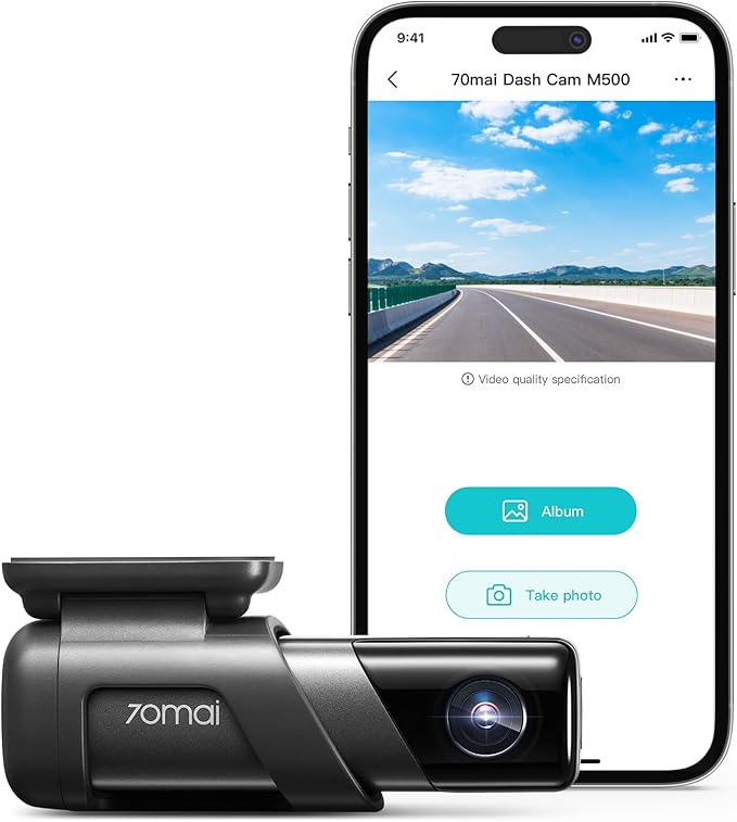 70mai Dash Cam M500, 2.7K Dash Cam Front, Dash Camera for Cars Built in eMMC 128GB, GPS, ADAS, Dashcam with HDR Night Vision,170° FOV, Parking Monitor, G-Sensor, Time-Lapse, App&WiFi, Voice Control