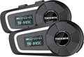 TK-X4SC Motorcycle Bluetooth Headset, 6 Riders 2000m Helmet Intercom with Music Share/Top-Tier Noise Reduction/LCD Screen/HiFi Stereo Sound,Universal Communication System Headphones(2 Pack)