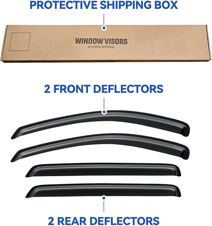 Window Visors Rain Guards for 2007-2012 Hyundai Santa Fe, Out-Channel Window Vent Wind Deflectors Visors Shades for 07-12 Hyundai Santa Fe