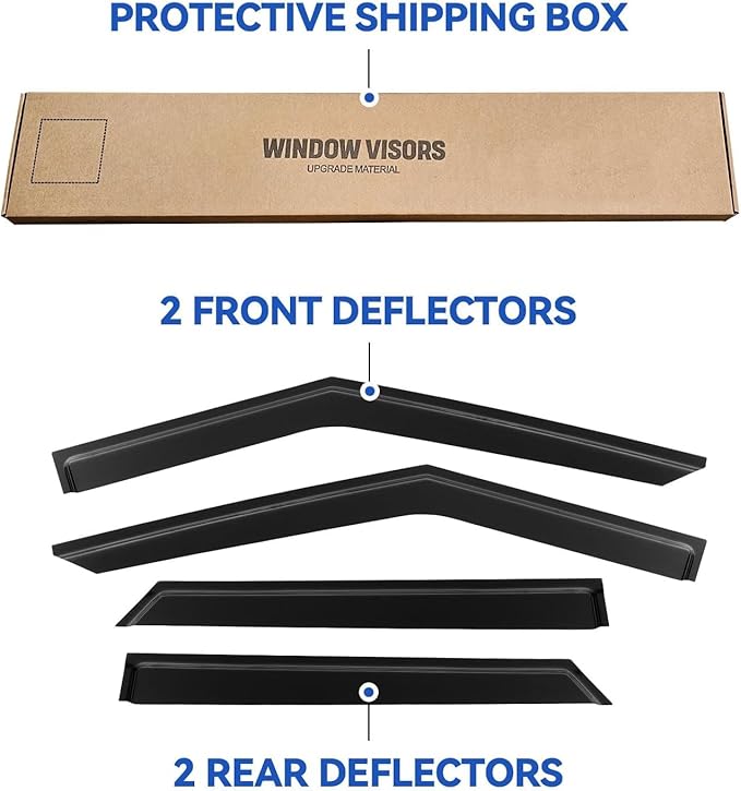 Window Visors Rain Guards for 2020-2025 Ford Explorer, Out-Channel Window Vent Wind Deflectors Visors Shades for 20-25 Explorer