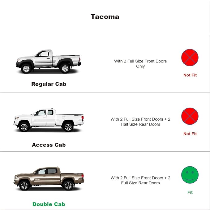 4pcs Original In Channel Style Rain Guards Durable Side Window Wind Deflectors Dark Smoke Vent Window Visors Compatible With 2016-2023 Tacoma Crew Double Cab