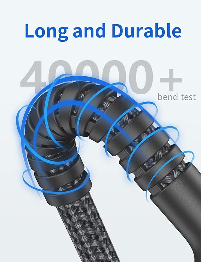 USB C Cable 10FT, 2Pack Long USB A to USB C Charger Cables, iPhone USBC Cable 3A Fast Charging Upgraded Extra Durable Braided USBC Cord Compatible with iPhone 16 15 Pro Max/Samsung Galaxy S23 and More