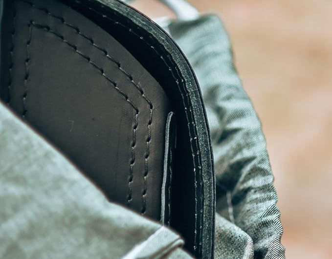 Outsider, motorcycle leather saddle bag for Harley Softail, tool bag with bottle pocket