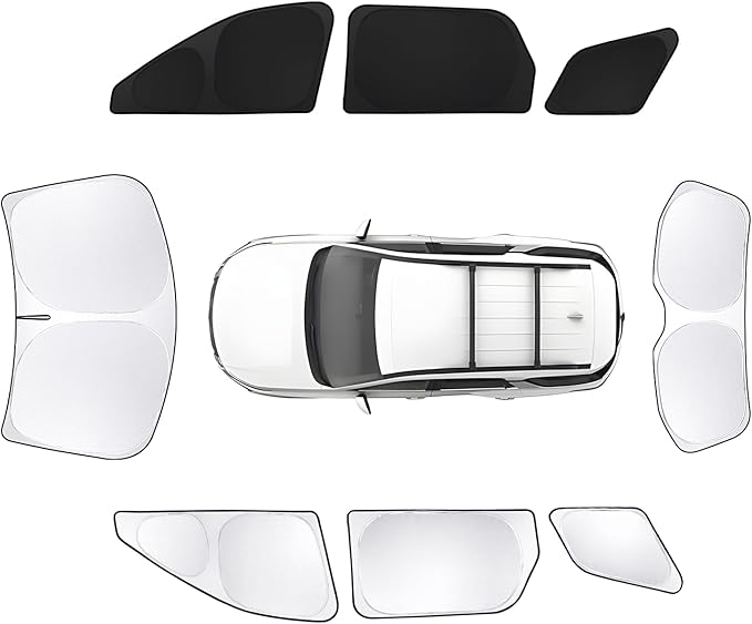 8pcs Car Window Shades for Nissan Pathfinder2022-2025 Accessories,Windshield Side Rear Full Sunshade,Sun Visor UV Blocking, Privacy Protection and Blackout for Camping Outdoor