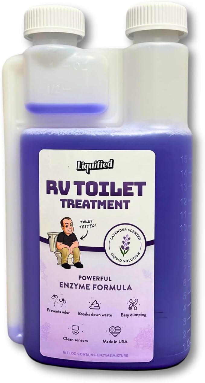 Liquified RV Toilet Treatment - Black Holding Tank Digester - Odor Eliminator - Lavender Scent - Matts RV Reviews (Lavender, 16oz)