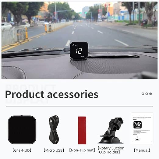 G4S Digital GPS Speedometer, Car HUD Heads Up Display with Digital Speed in MPH KPH, Overspeed Alarm, Driver Fatigue Reminder, Multifunction Speedometer Universal for All Vehicle, Fuel Cars