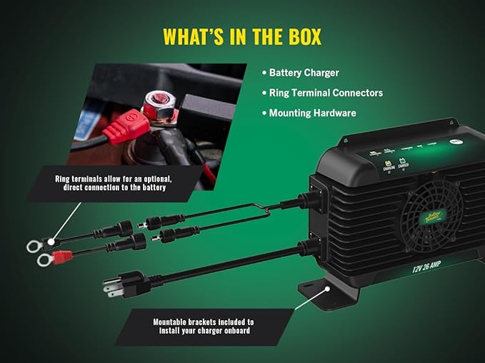 Battery Tender PowerPlus 12V, 26 AMP Battery Charger and Maintainer - IP68 Weather Resistant