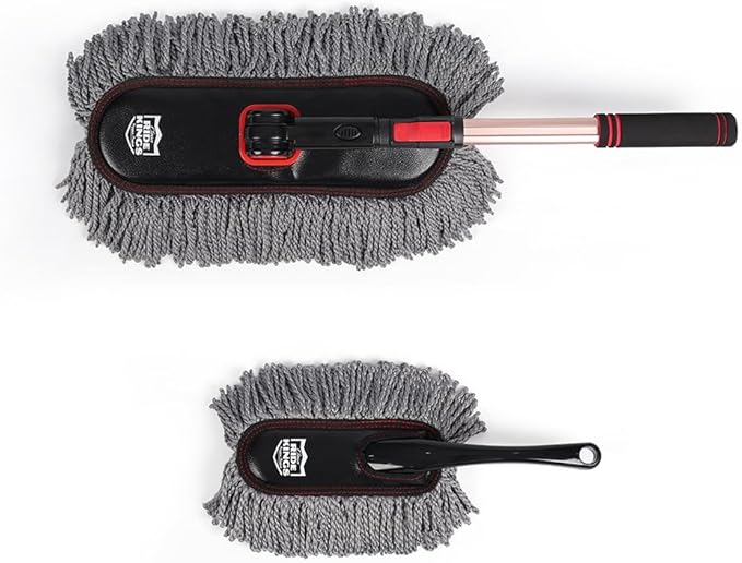 Car Duster Set,Car Duster Exterior Scratch Free with Extendable Handle,Large and Small Car Brushes Remove Dust for Cars and Trucks,Microfiber Car Interior Brush