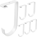 6-Pack Heavy Duty Flat Hook Accessory for Garage Ceiling and Wall Storage, Alloy Steel, White - Suitable for FLEXINOUMTS Racks