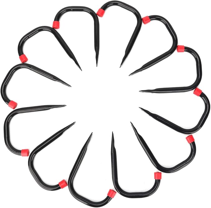 12 Pack Garage Storage J Hooks, 4.1Inches Heavy Duty Wall Mount Utility Hangers by Naikozmo Black and Red 5.6 x 4.1 x 0.5 inches