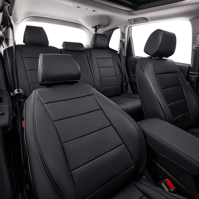 EKR Sportage Seat Covers Custom Fit for KIA Sportage Hybrid EX/SX Prestige & Plug-in Hybrid X-Line/X-Line Prestige 2023-2026 Leather Car Seat Cover Full Set-Faux Leather(Black)