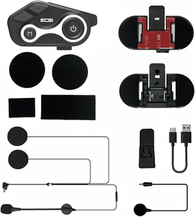 Motorcycle Bluetooth Intercom 1000m 2 Riders Motorbike Helmet Communication System Headset Universal Wireless Interphone (Waterproof/Handsfree/Stereo Music/GPS/FM/2 Pack)