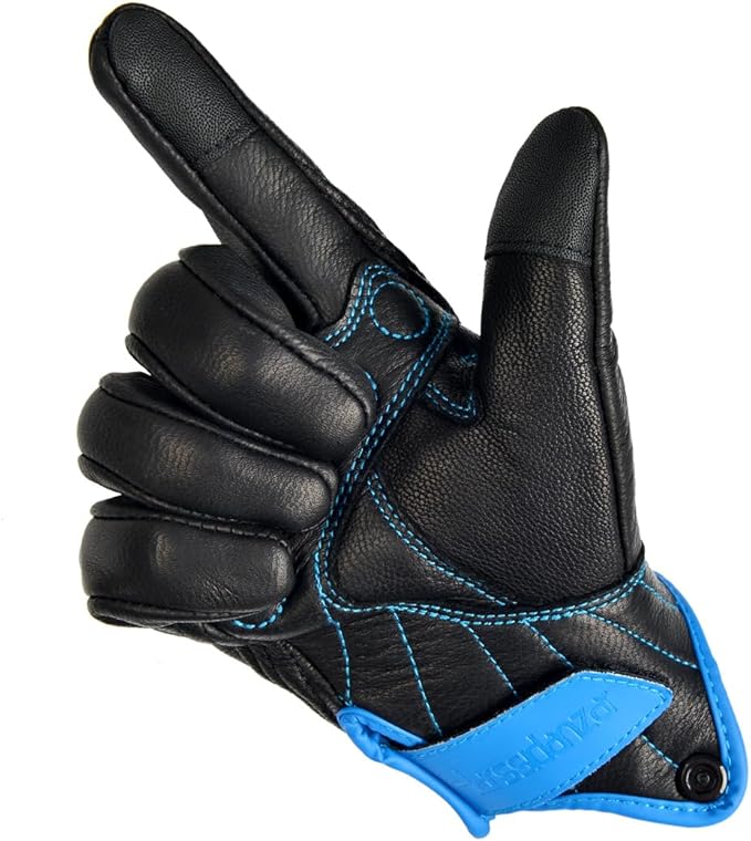 Harssidanzar Women's Motorcycle Gloves,Leather Motorcycle Gloves, Motorbike Gloves, Road Racing, Cycling, Climbing, Powersports Gloves Touchscreen GL016