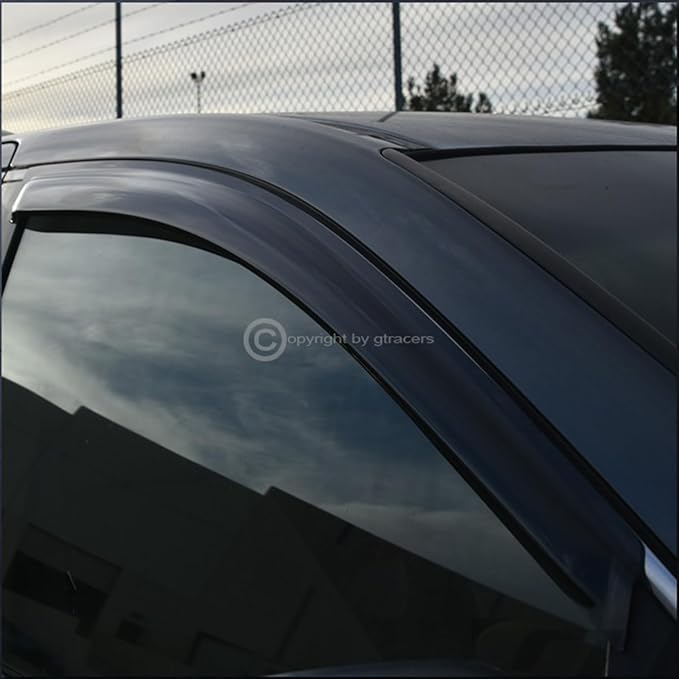 in Channel Window Deflector Sun/Rain/Wind Guards Smoke Window Visors 4Pc Set 2002-2006 Compatible with Chevy Trailblazer EXT/GMC Envoy XL/XUV Models