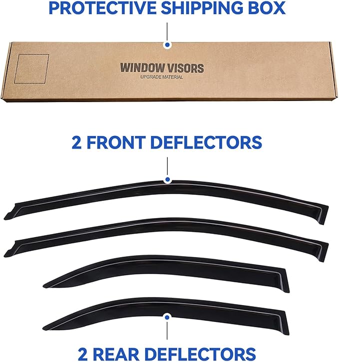 Window Visors Rain Guards Shield for 2002-2006 Toyota Camry, Out-Channel Window Vent Wind Deflectors Visors Shades for 02-06 Camry