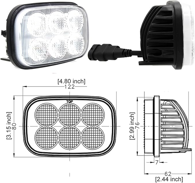 LED Work Light Flood Beam Compatible With Case SR130 SR200 SR175 TV380 SR250 SV250 SR150 TR270 TR320 SV185 SV300 SR220 New Holland L213 C238 L215 C227 (1)