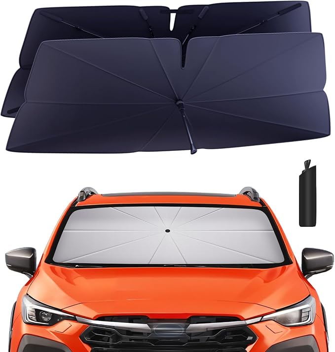 Windshield Sun Shade Umbrella: for Crosstrek-2018-2023 - Front Custom Car Window Shades - Double Thickened Foldable Crosstrek Wagon Sunshades Block UV Keep Cool