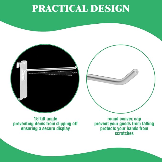 40Pcs 10" Gridwall Display Hooks Assortment Set, White Metal Grid Wall Panel Hanging Display Hook for Garage Shop Retail Storage, Wire Diameter 5mm/ 0.2”