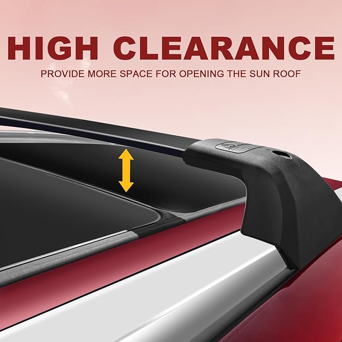 KINGGERI 260Lbs Lockable Roof Rack Cross Bars Compatible with Toyota Corolla Cross 2022 2023 2024 2025 (with Flush Side Rails), Heavy Duty All Aluminum Rail Crossbar Anti-Theft Metal Matte Coated