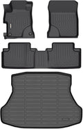 GINOWY-Floor Mats & Cargo Liner for Honda Civic 2012-2015 Civic & Civic Si Only Sedan (Not Coupe) TPE All Weather Civic Car Mats Non-Slip Trunk Mat Floor Liners Waterproof Accessories Black