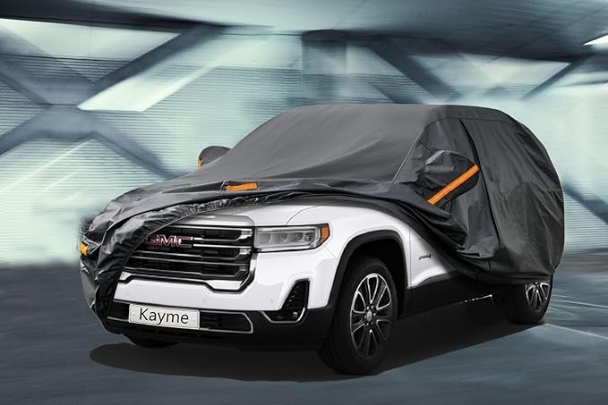 Kayme 7 Layers SUV Car Cover Custom Fit for GMC Acadia (2007-2025) Waterproof All Weather for Automobiles, Outdoor Full Cover Rain Sun UV Protection.