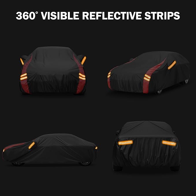 Car Cover Waterproof All Weather for Automobiles (1 Sedan Car Cover, A5 Fit Sedan Length Up 194-206 inch)