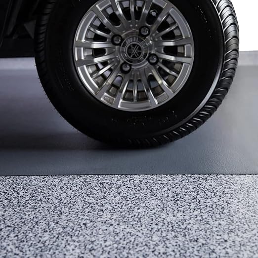 G-Floor Ceramic Texture Vinyl Garage Flooring Mat (8'6" x 22', Midnight Black) - Solid Polyvinyl Construction for Superior Garage Floor Protection