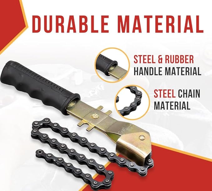 Mytee Products 4 Pack 15" Heavy-Duty Oil Filter Chain Wrench for 4" Diameter Filters – Rivet Locking Mechanism & Ideal for Chain Oil Filter Remover & General Maintenance Tasks