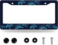 Sea Turtle License Plate Frame Blue Turtles License Plate Stainless Steel Funny License Plate Holder Ocean Animal Car Accessory Car Decoration 12.3" x 6.3" Fits Standard Vehicles Size