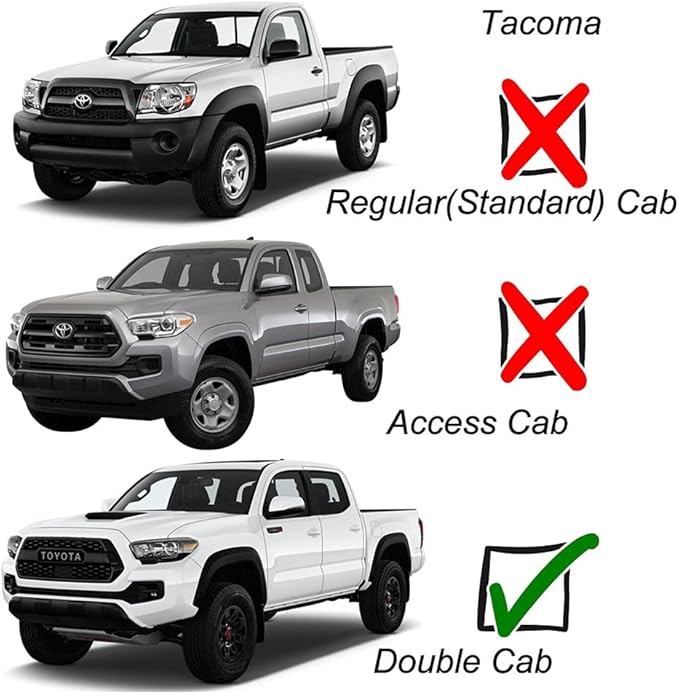 94270 Original Side Window Visors Wind Deflector,4pcs Outside Mount Style Nice Sun Rain Guards Set fit for 2024-2025 Toyota Tacoma Double Cab with 4 Full Size Doors Pickup