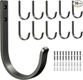 10-Pack Wall Hooks for Hanging Towel/Coat - 22LB Screw in Metal Hanger Wall Mount, for Outdoor, Closet, Door, Bathrooms, for Backpack, Robe, Black