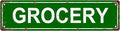 GROCERY Space Vintage Metal Tin Sign, Street Sign, Home Decor, Room Decor, Wall Decor, Bathroom Decor, Bar Decor, Cafe Decor, Garage Decor, 16 x 4 Inch